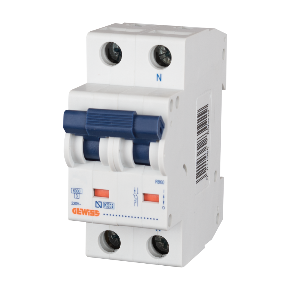 Întreruptor automat Gewiss GW91547 2P 16 A cu curbă C și capacitate de rupere 6 kA