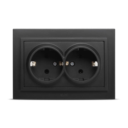 Priză dublă Schuko 16 A 230 V pentru montaj încastrat - Elbi