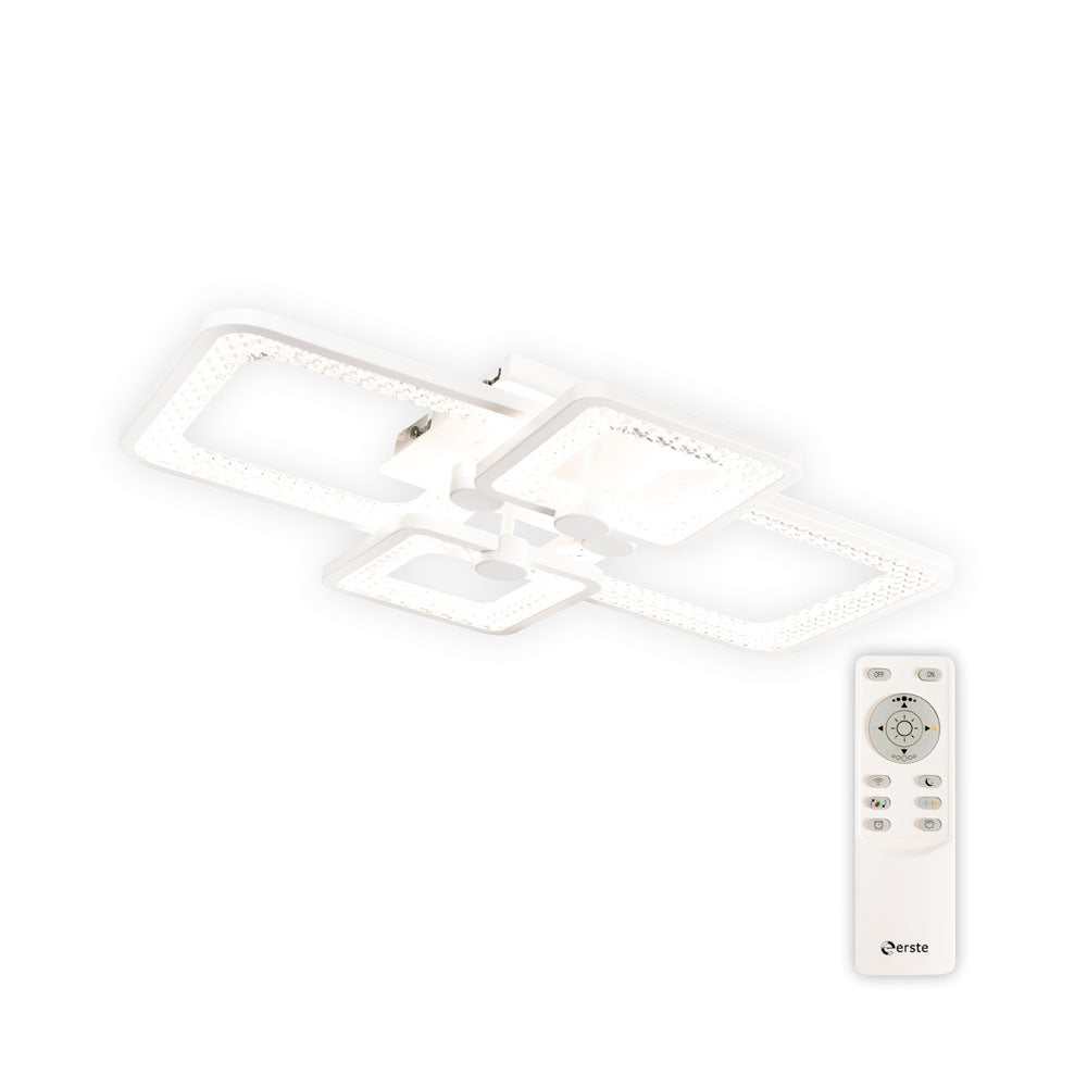 Plafonieră LED Erste Tire albă de 55 W cu 3CCT și telecomandă