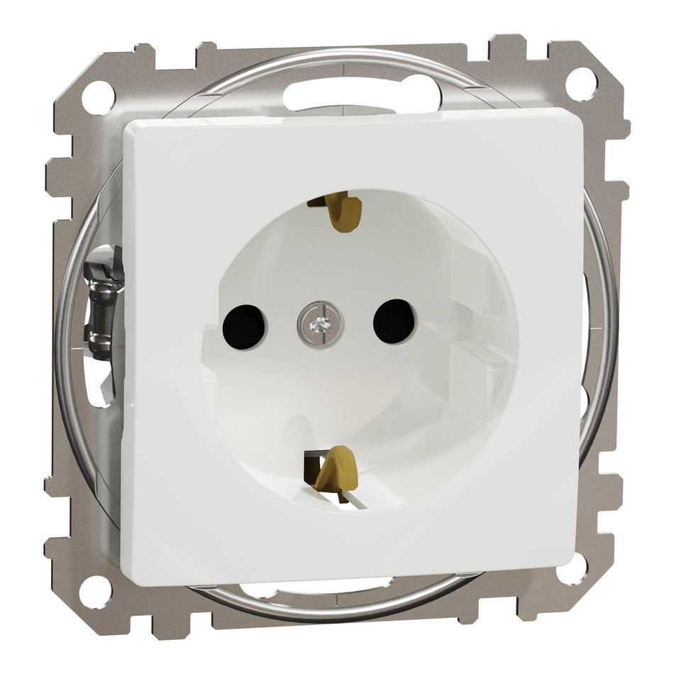 Priză Schuko 16 A 230 V alb pentru montaj încastrat Noua Sedna