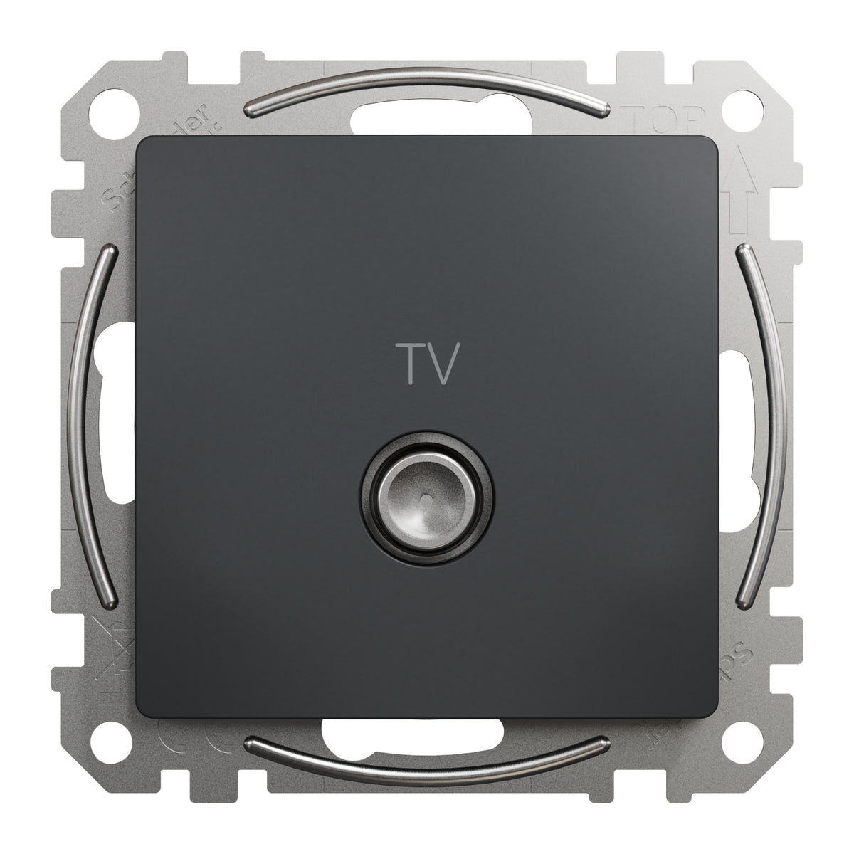Priză TV Schneider Noua Sedna antracit pentru montaj încastrat