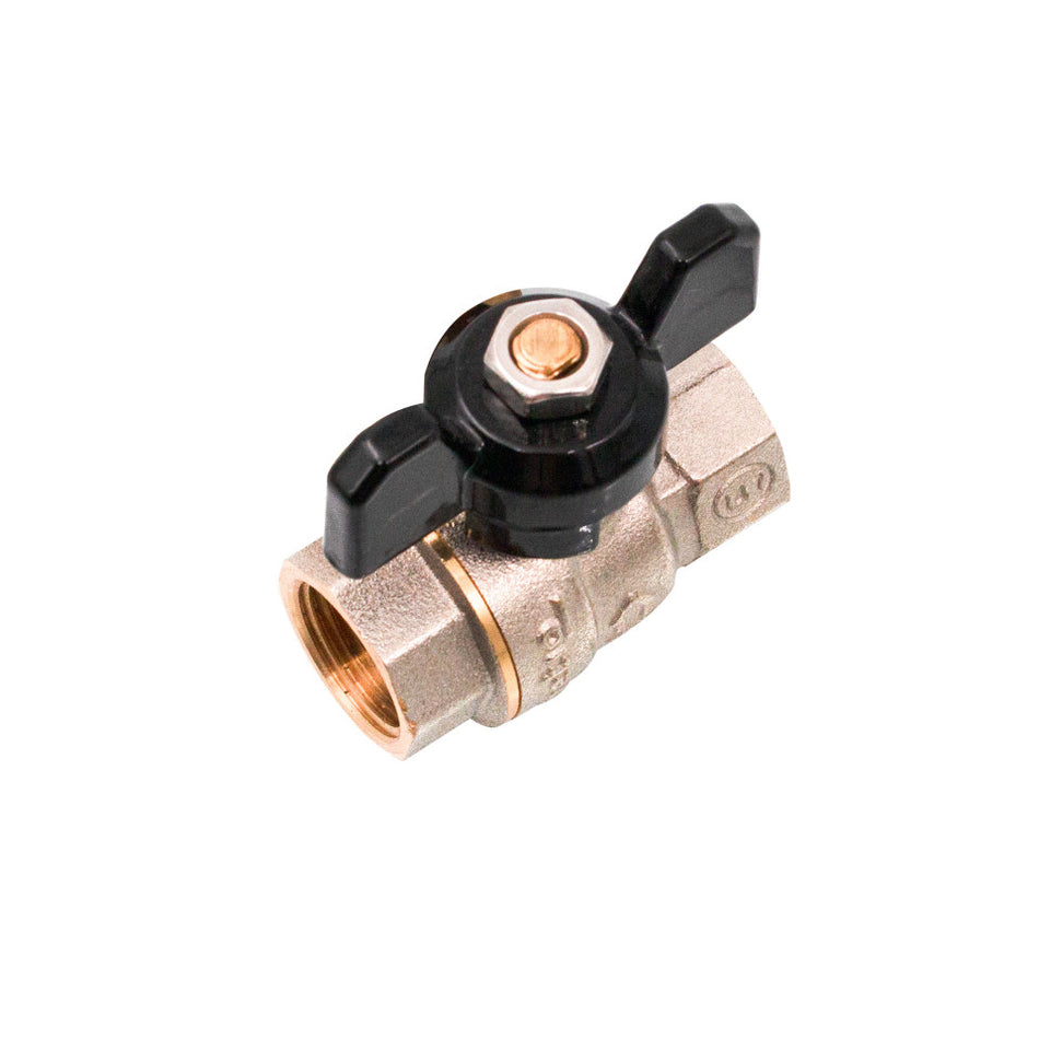 Robinet sferic tip fluture Ermetiq din alamă nichelată 3/8 inch cu filet interior-interior