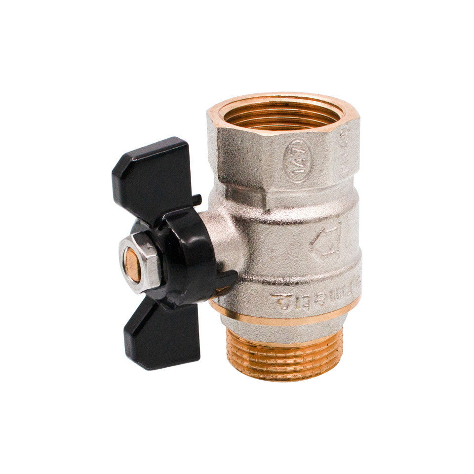 Robinet sferic cu mâner fluture Ermetiq 3/4 inch MF din alamă nichelată