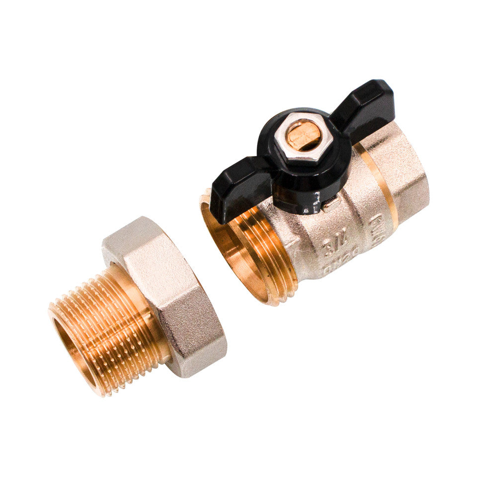 Robinet sferic tip fluture cu olandez Ermetiq 3/4 țoli MF cu trecere totală