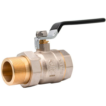 Robinet sferic din alamă cu olandez și mâner Ermetiq 1-1/4 inch MF PN40