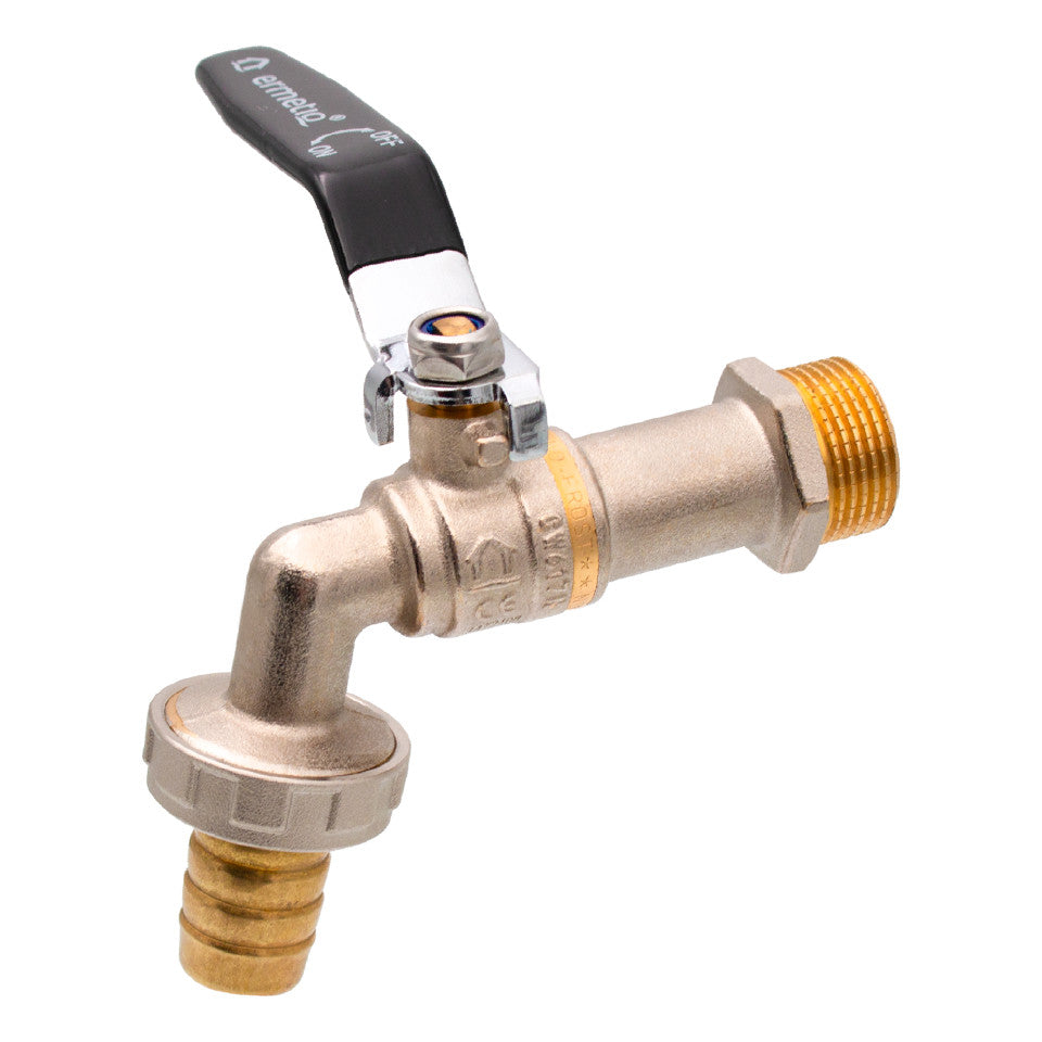 Robinet dublu serviciu Ermetiq din alamă anti-îngheț 3/4" cu manetă metalică