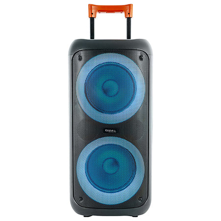 Boxă portabilă 2 × 8 inchi 200 W RMS cu acumulator LED Ibiza Light ERIS400