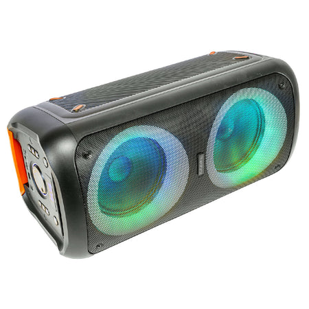 Boxă portabilă 2 × 8 inchi 200 W RMS cu acumulator LED Ibiza Light ERIS400