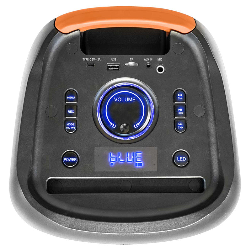Boxă portabilă 2 × 8 inchi 200 W RMS cu acumulator LED Ibiza Light ERIS400