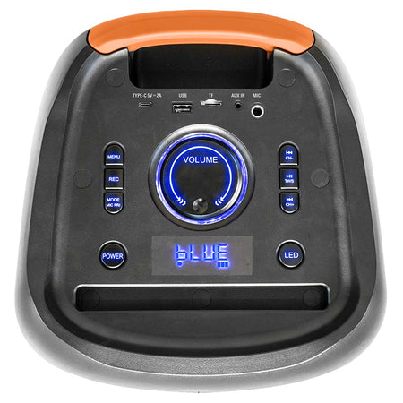 Boxă portabilă 2 × 8 inchi 200 W RMS cu acumulator LED Ibiza Light ERIS400