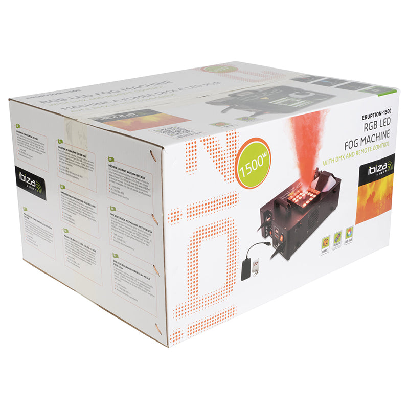 Mașină profesională de fum, 1500 W, LED RGB, telecomandă, Ibiza Light ERUPTION-1500