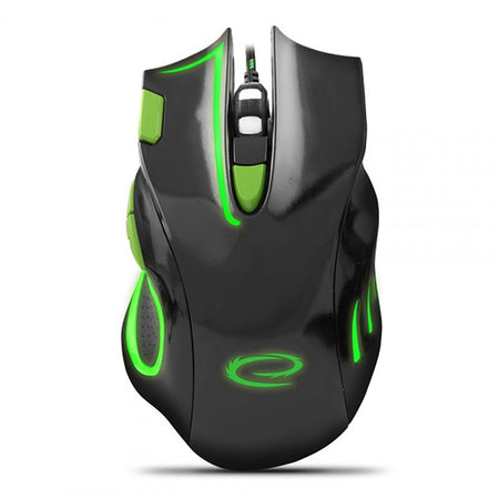 Mouse optic gaming cu fir USB Hawk cu 7 butoane și iluminare verde Esperanza ESP-EGM401KG