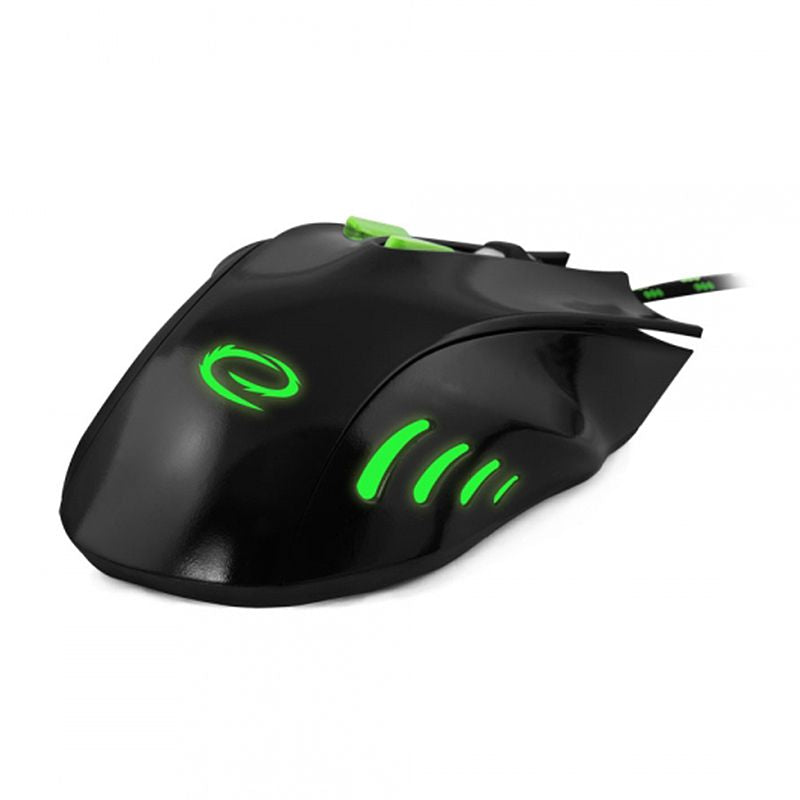 Mouse optic gaming cu fir USB Hawk cu 7 butoane și iluminare verde Esperanza ESP-EGM401KG