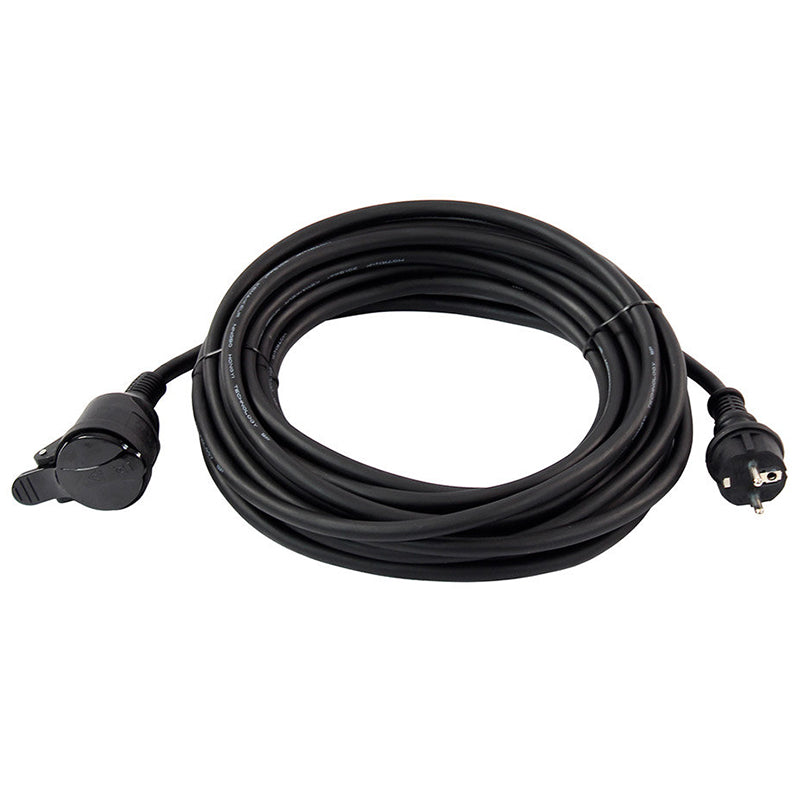 Prelungitor electric cu cuplă, 3×1,5 mm, IP44, negru, Plugger
