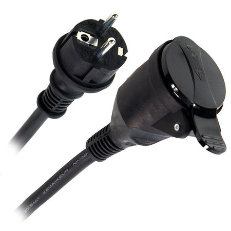 Prelungitor electric cu cuplă, 3×1,5 mm, IP44, negru, Plugger