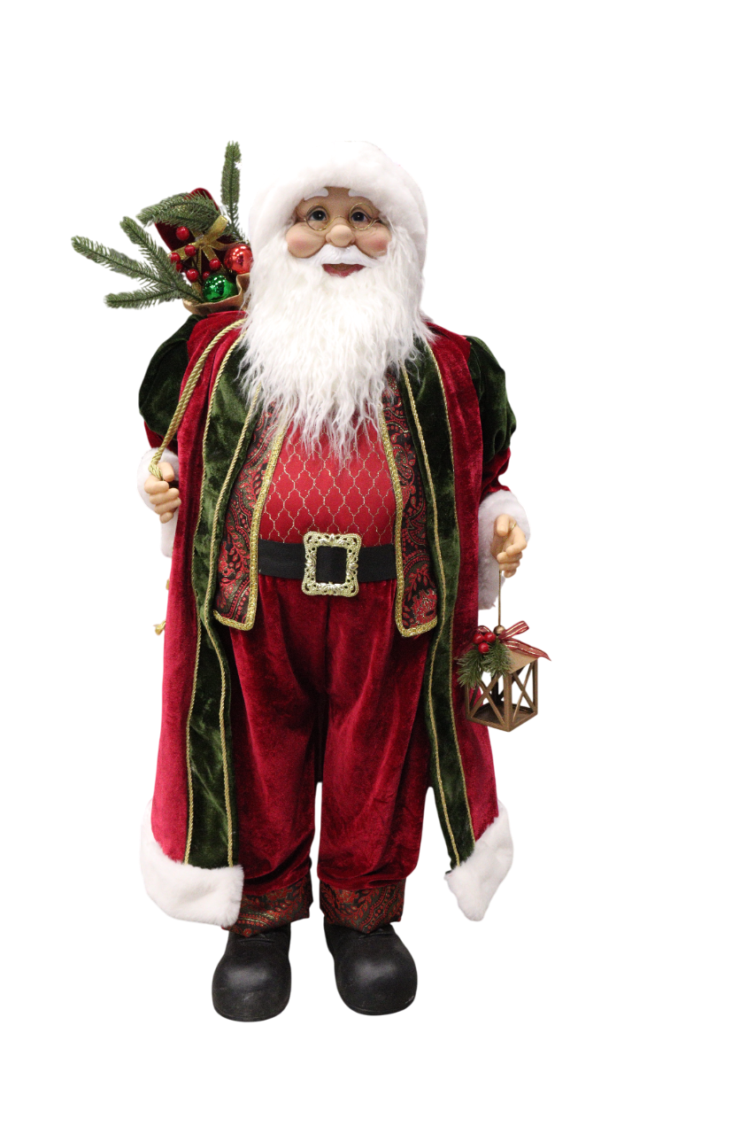 XMAS FIG MOS CRACIUN ROSU CU VERDE 90 CM