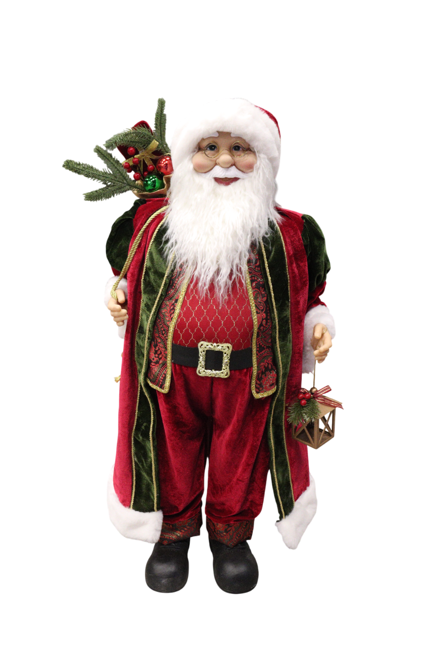 XMAS FIG MOS CRACIUN ROSU CU VERDE 90 CM