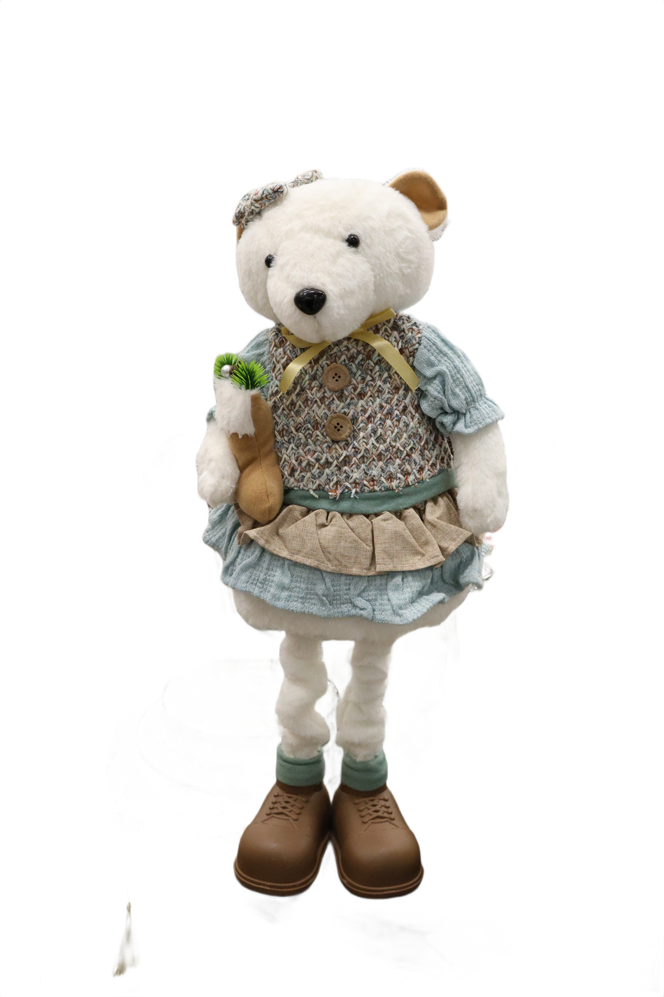XMAS FIGURINA URSULETI TEXTIL GRI CU BLEO AB