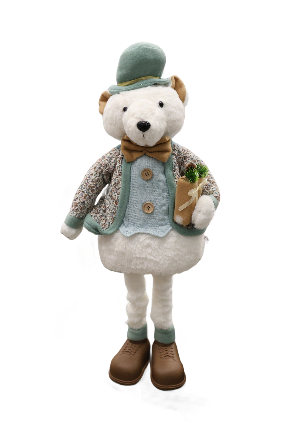XMAS FIGURINA URSULETI TEXTIL GRI CU BLEO AB
