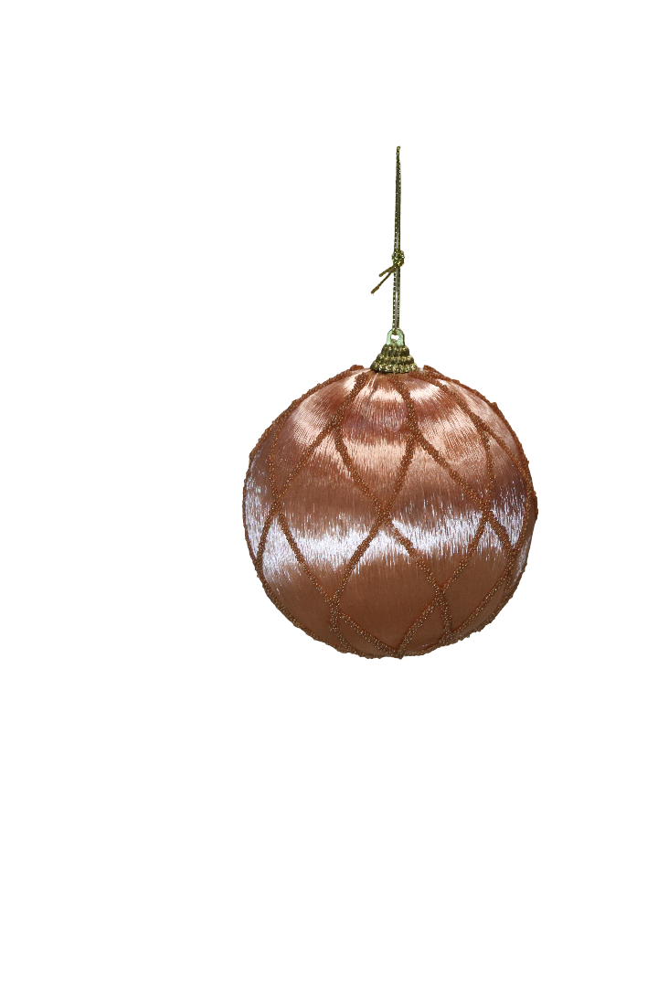XMAS ORNAMENT GLOB CUPRU CU ROMBURI 10 CM
