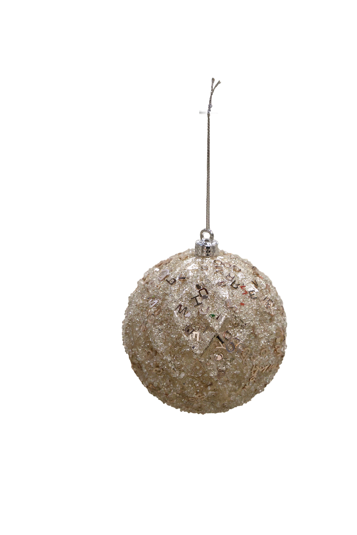 XMAS ORNAMENT GLOB SAMPANIE CU ROMBURI 10CM, PLASTIC