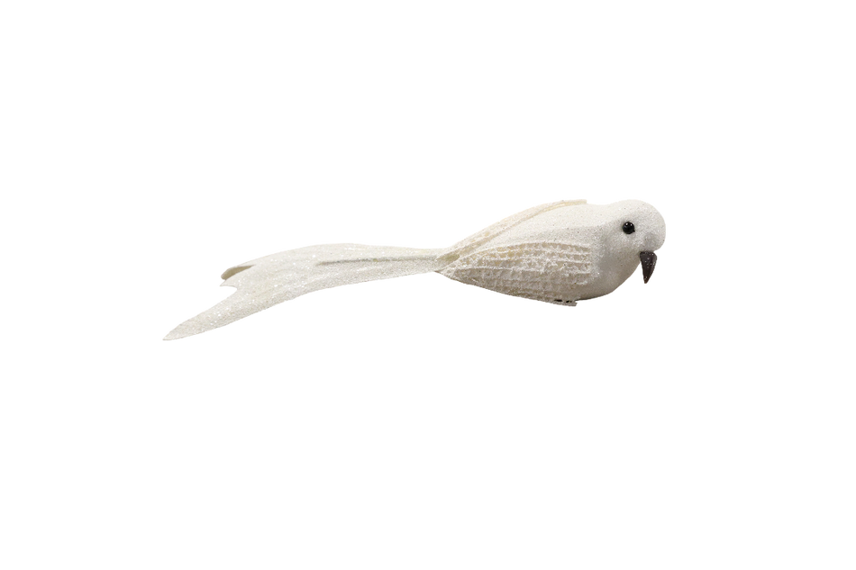 XMAS ORNAMENT PASARE ALBA CU PENE