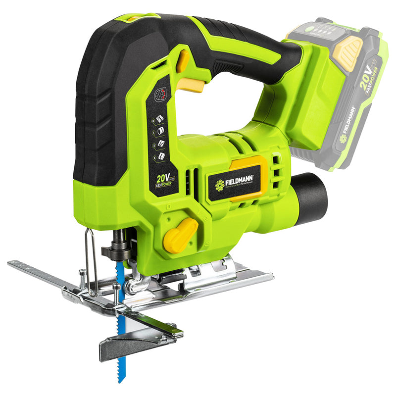 Fierăstrău pendular fără acumulator de 20 V cu adâncime de tăiere de 80 mm în lemn Fieldmann F-FDUP70405-0