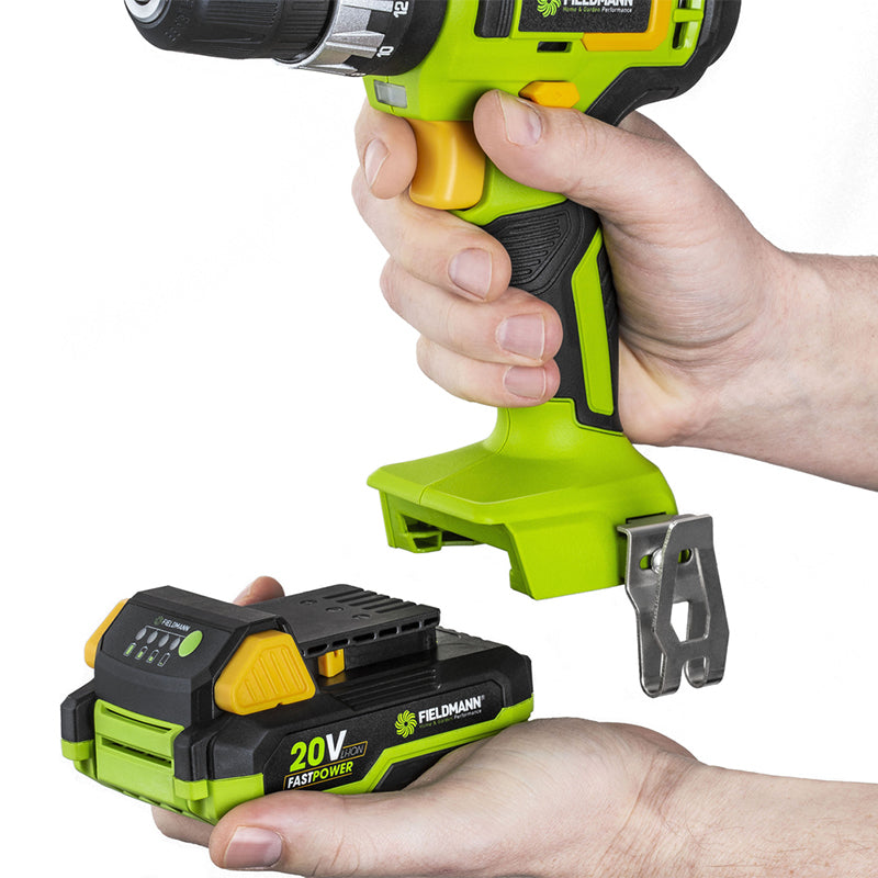 Mașină de găurit cu acumulator cu funcție de percuție 20 V 2 Ah Fieldmann F-FDUV70115-A