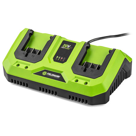 Încărcător rapid dublu pentru 2 acumulatori 20V Fast Power de 2,4 A Fieldmann F-FDUZ79110