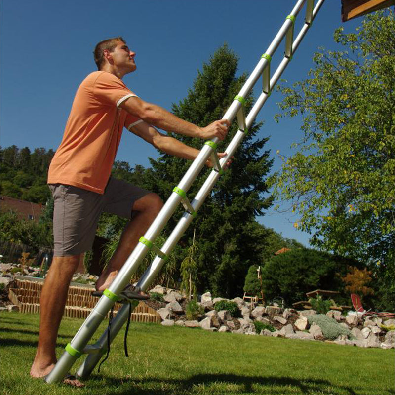 Scară telescopică aluminiu 3.8 m, max 150 kg, mâner, Fieldmann F-FZZ4005