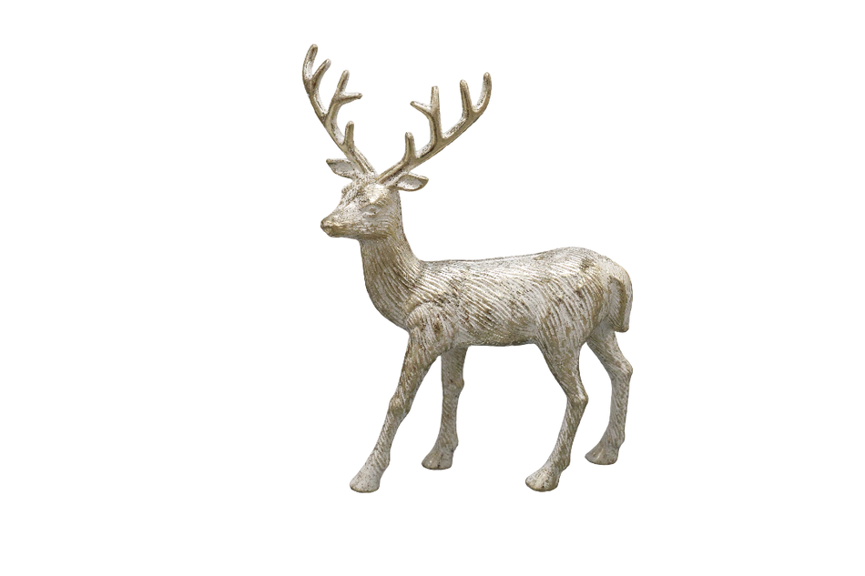 XMAS FIGURINA REN ALB AURIU DIN PLASTIC
