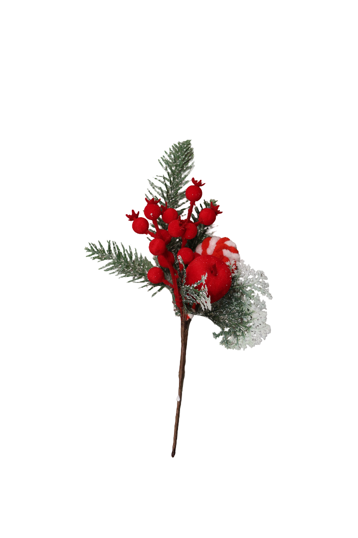 XMAS ORNAMET CRENGUTA CU MERISOARE SI ACADEA DIN PLASTIC