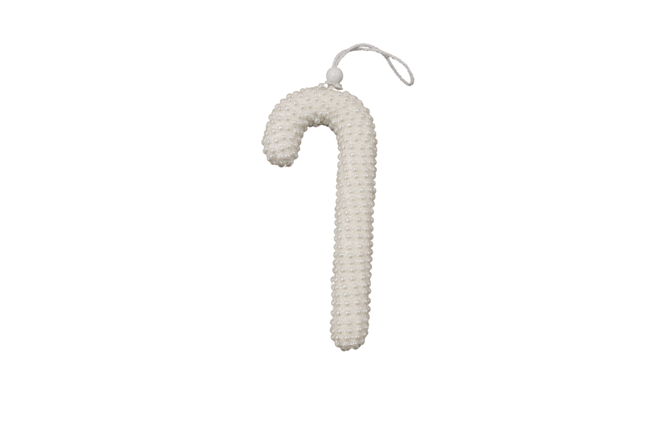 XMAS ORNAMENT DE AGATAT BASTON ALB CU PERLE 50382W