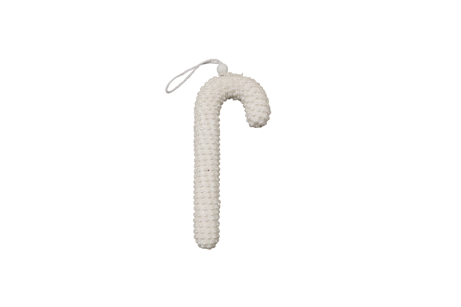 XMAS ORNAMENT DE AGATAT BASTON ALB CU PERLE 50382W