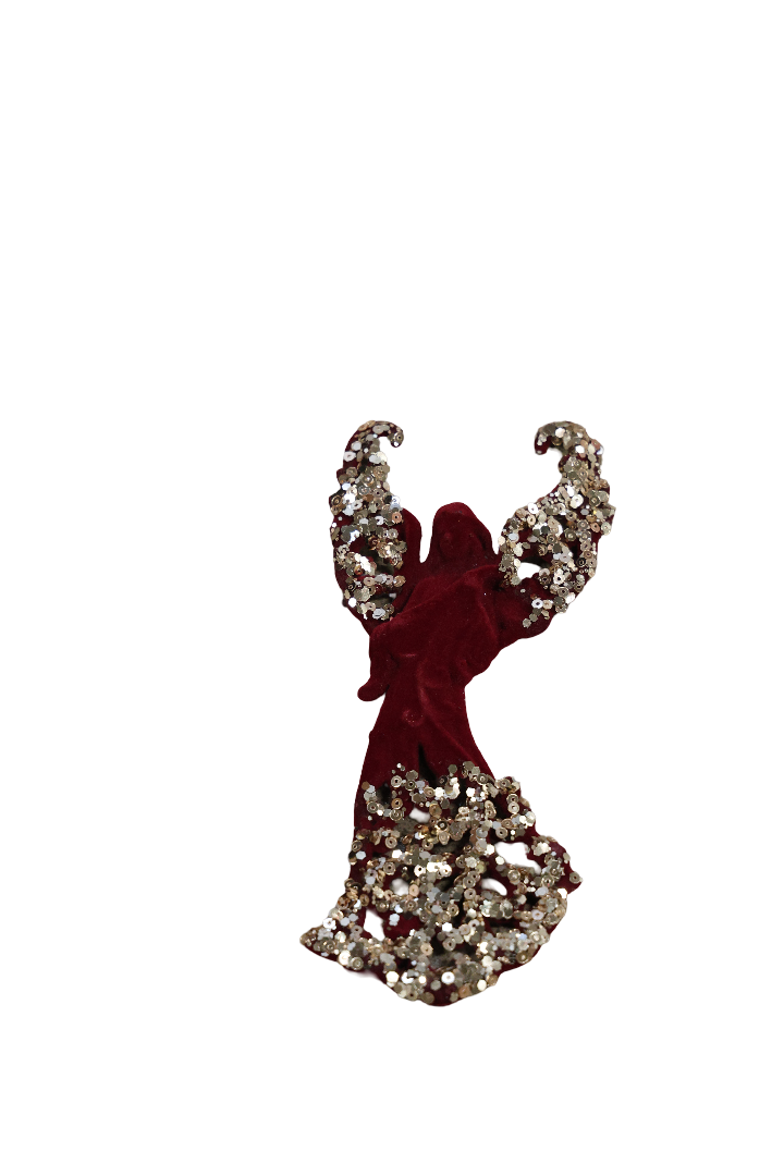XMAS ORNAMENT DE AGATAT INGERAS GRENA CU PAIETE DIN PLASTIC