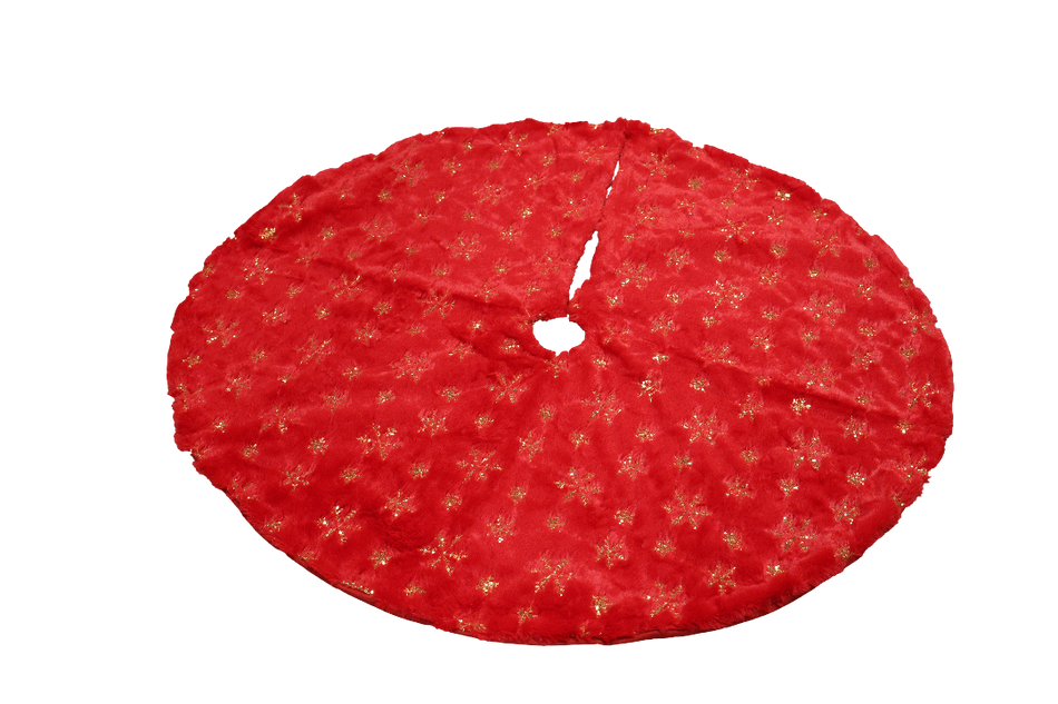 XMAS COVOR PENTRU BRAD DIN CATIFEA ROSU CU FULGI AURII 120 C