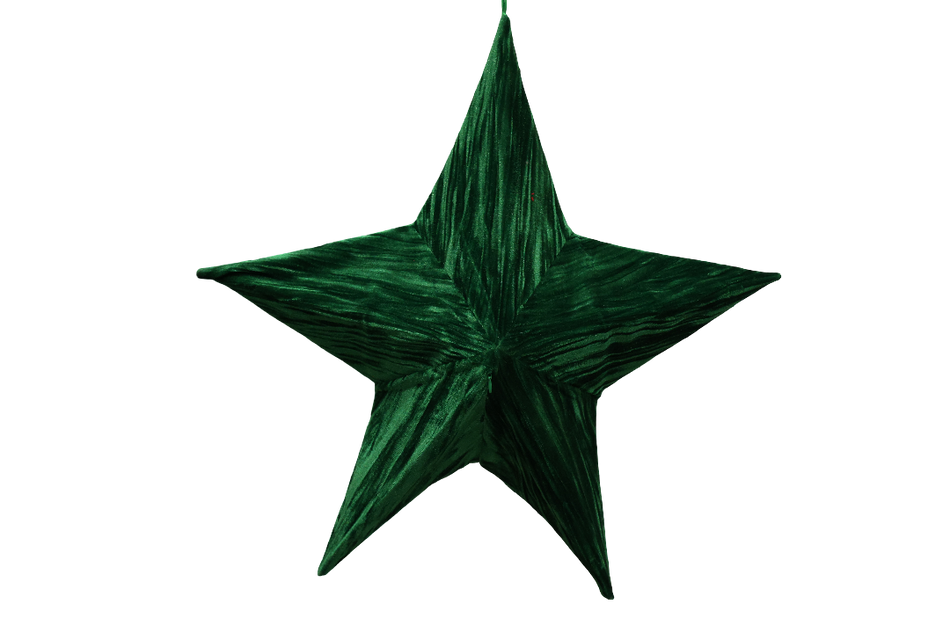 XMAS ORNAMENT DE AGATAT STEA VERDE DIN CATIFEA 55 CM