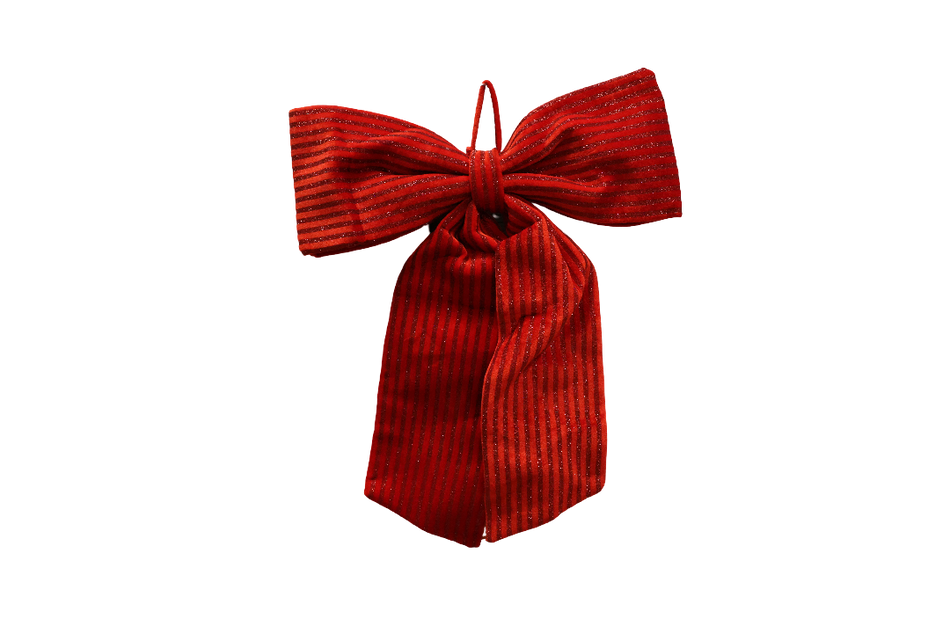 XMAS FUNDITA DECORATIVA DIN TEXTIL, ROSIE CU PAIETE, 67X80 C