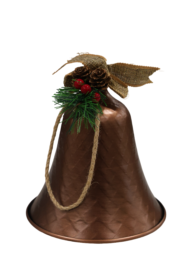 XMAS OBIECT DECOR, CLOPOTEL METALIC CUPRU CU DECOR