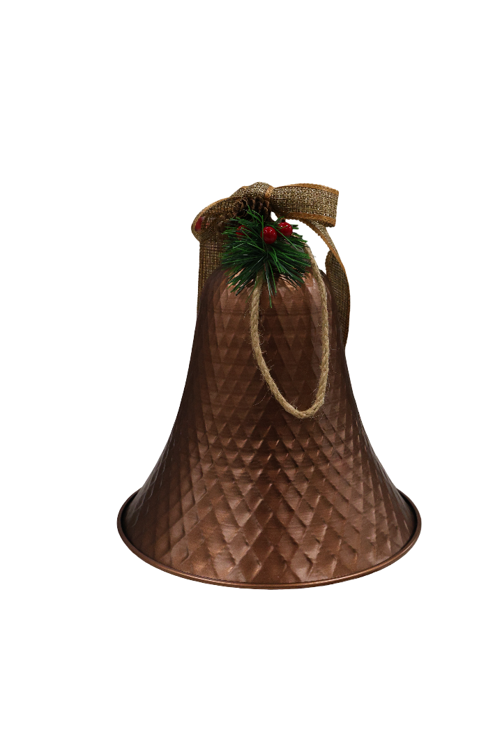 XMAS OBIECT DECOR, CLOPOTEL METALIC CUPRU CU DECOR JY2351