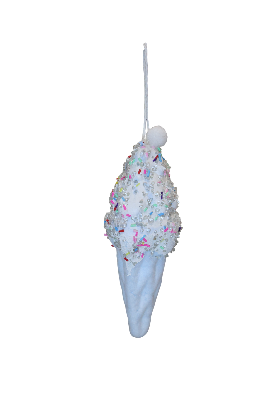 XMAS ORNAMENT DE AGATAT CORNET BLEO CU INGHETATA