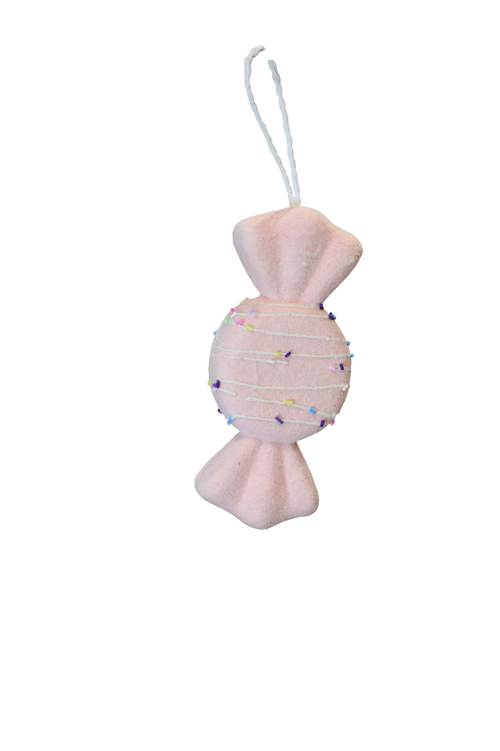 XMAS ORNAMENT DE AGATAT BOMBOANA ROZ, MOD CANDY 50717