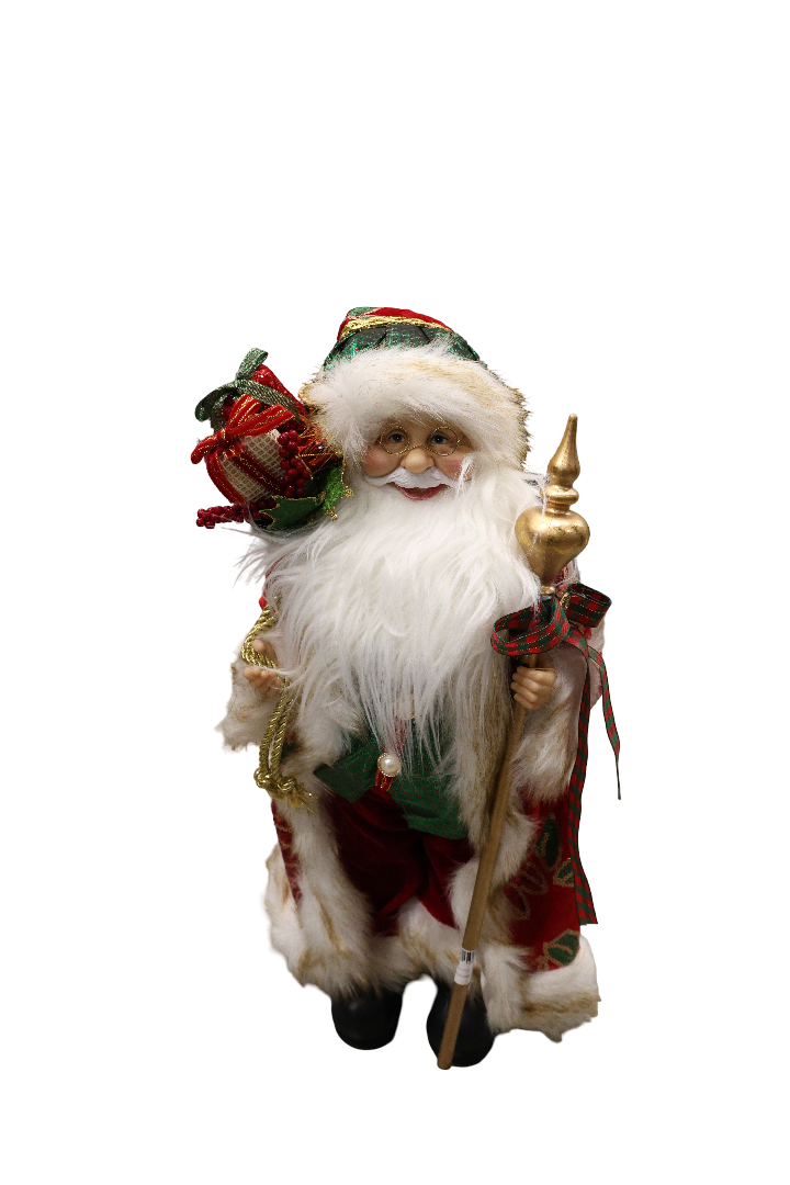 XMAS FIG MOS CRACIUN ROSU CU VERDE 45 CM, PLASTIC