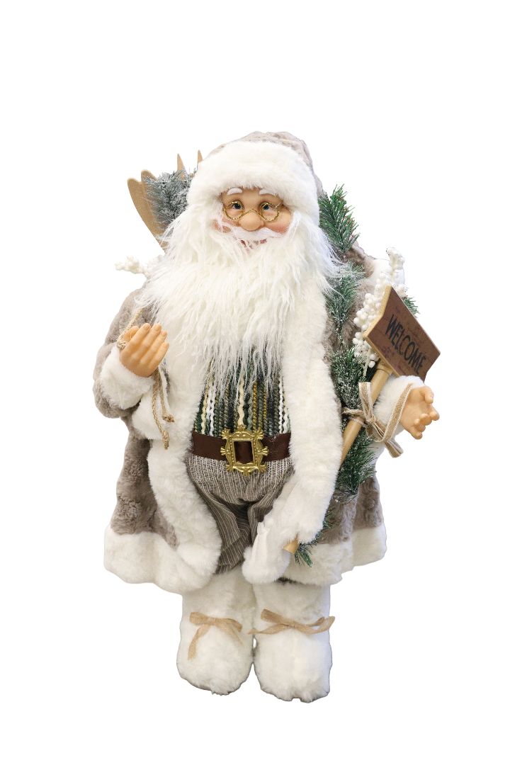 XMAS FIG MOS CRACIUN GREJ 60 CM, PLASTIC/TEXTIL