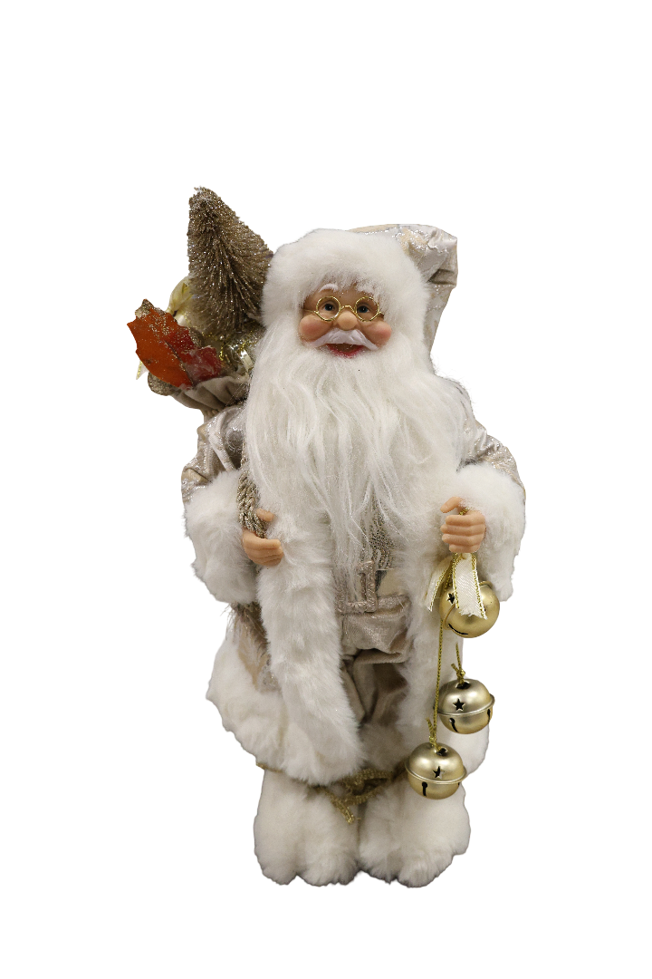 XMAS FIG. MOS CRACIUN SAMPANIE CU CLOPOTEI 30 CM, PLASTIC/TE