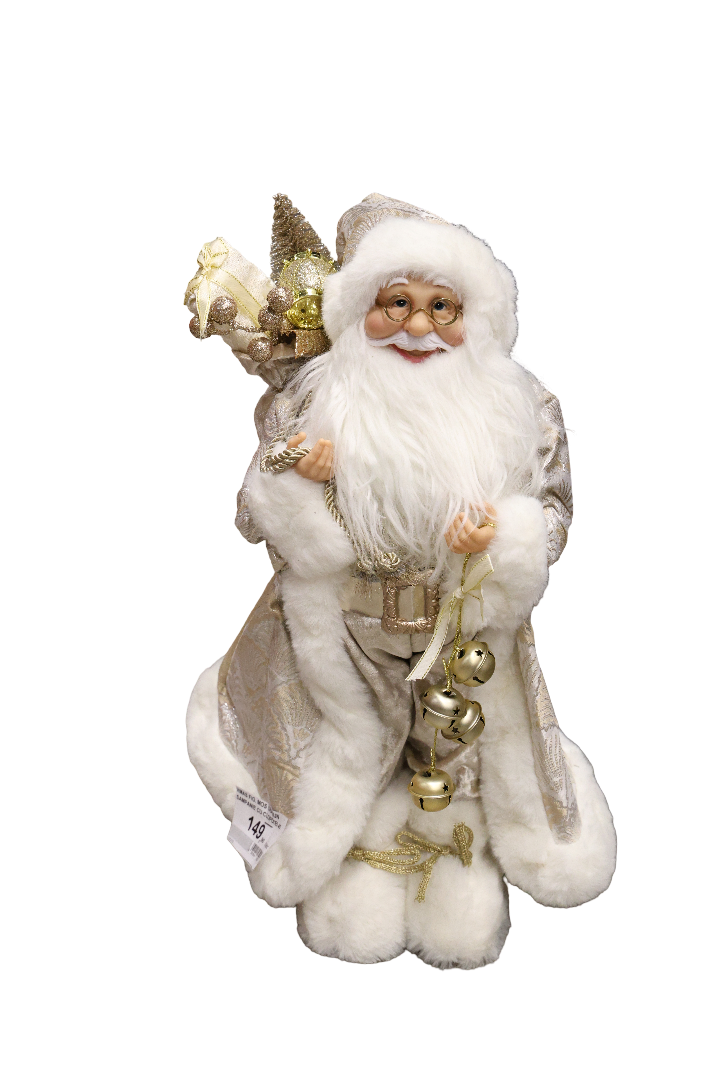 XMAS FIG. MOS CRACIUN SAMPANIE CU CLOPOTEI 45 CM, PLASTIC TE