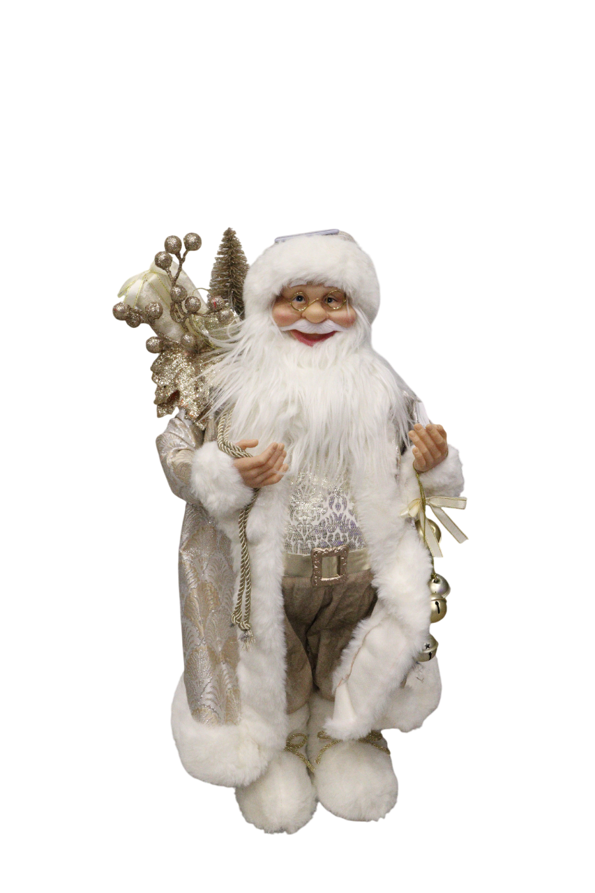 XMAS FIG. MOS CRACIUN SAMPANIE CU CLOPOTEI 60 CM, PLASTIC/TE