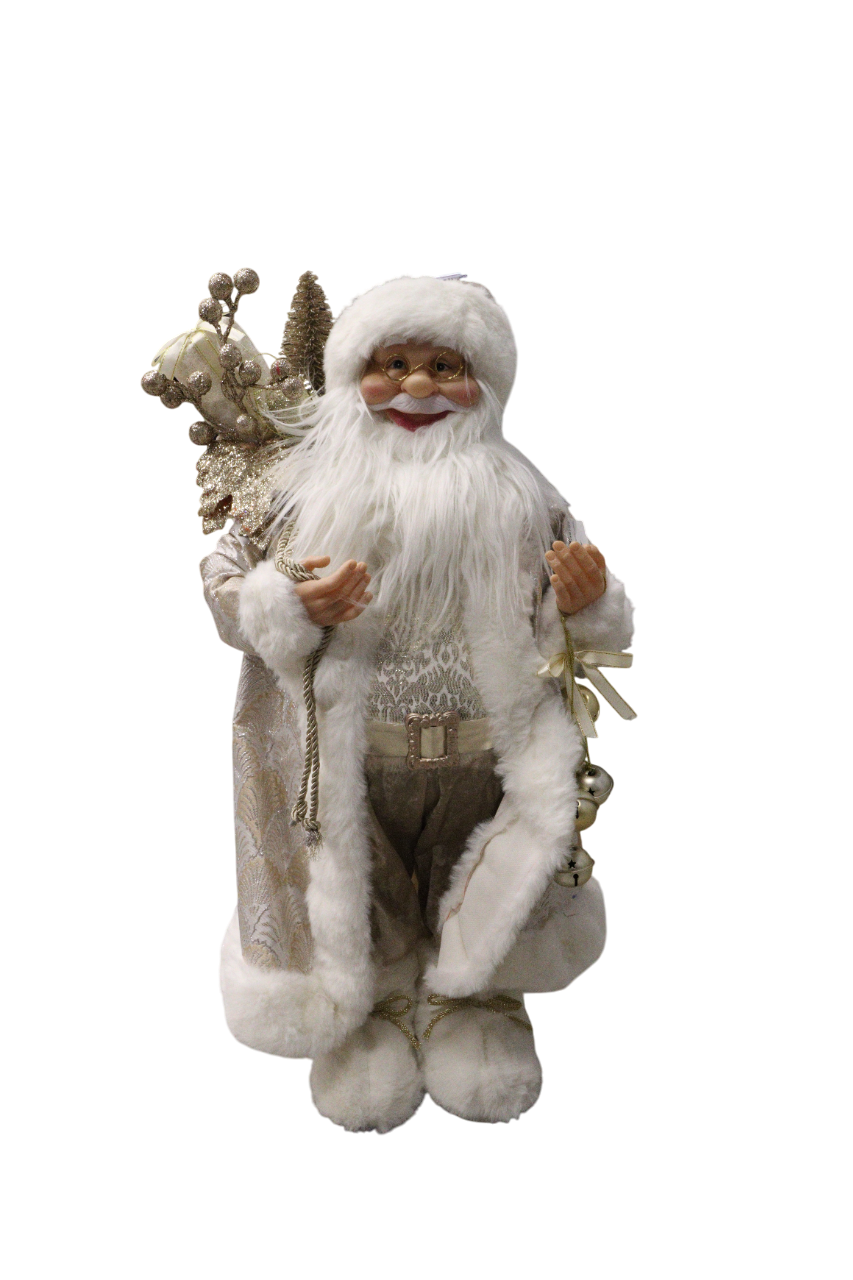 XMAS FIG. MOS CRACIUN SAMPANIE CU CLOPOTEI 60 CM, PLASTIC/TE