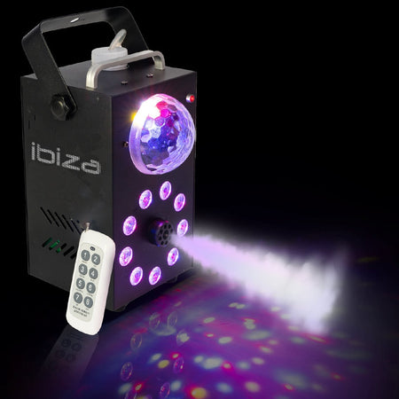Mașină de fum cu efect Astro RGB, 700 W, telecomandă wireless Ibiza Light FOGGY-ASTRO