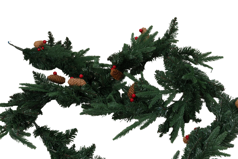 XMAS GHIRLANDA BRAD VERDE CU CONURI 270/30 CM ST903